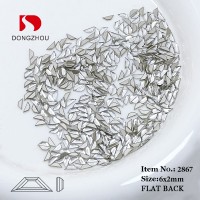 DZ 2867 6*2mm boat shape glass flatback stone for nail art (1440pcs/pack)