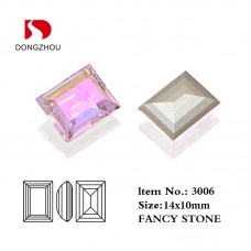 DZ 3006 14*10mm rectangle shape effect color crystal fancy stone for nail art