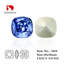 DZ 3010 18x18 mm  square shape crystal fancy stone 