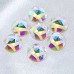 DZ 1721M with 2 hole crystal AB 10*10mm with two holes flat back stone 