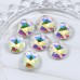 DZ 1721M with 2 hole crystal AB 10*10mm with two holes flat back stone 