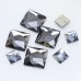 DZ 1072 with 2 hole square shape crystal flat back stone 