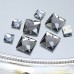 DZ 1072 with 2 hole square shape crystal flat back stone 