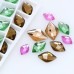 DZ 1377 leaf shape crystal flat back stone 